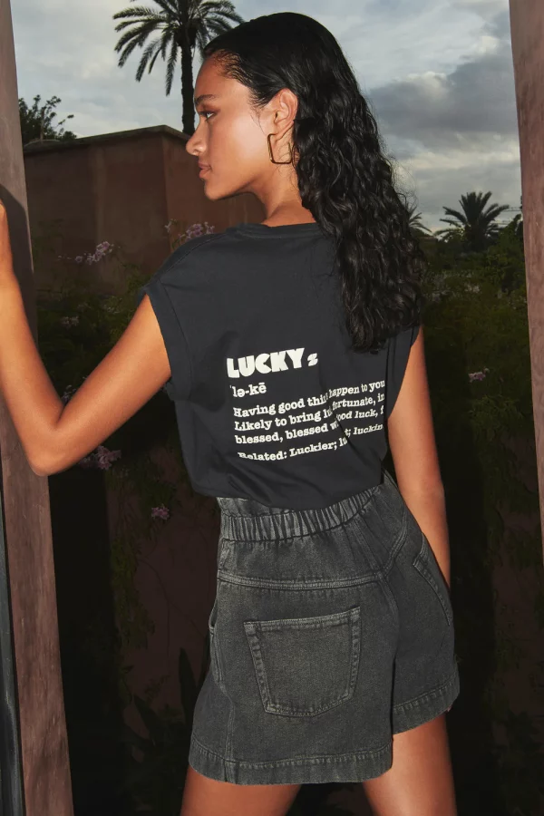 tee-shirt lucky jet black